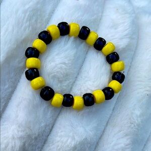Yellow and Black Beaded Kids Bracelet